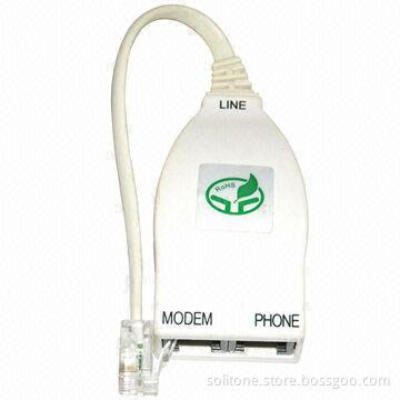Modem DSL Splitter with Wire, Made of ABS Material, 3-50u Finish